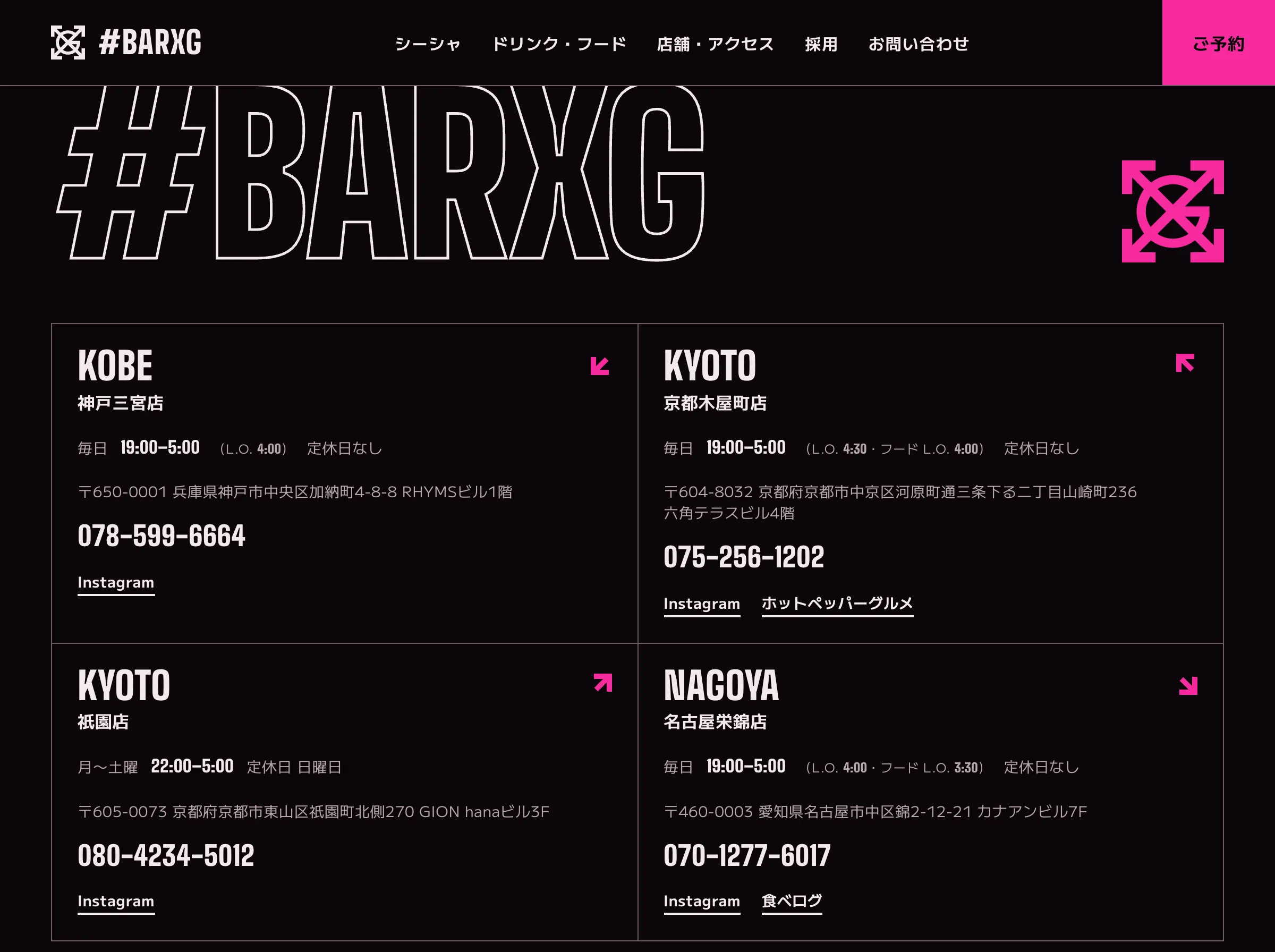 #BARXGのフッター