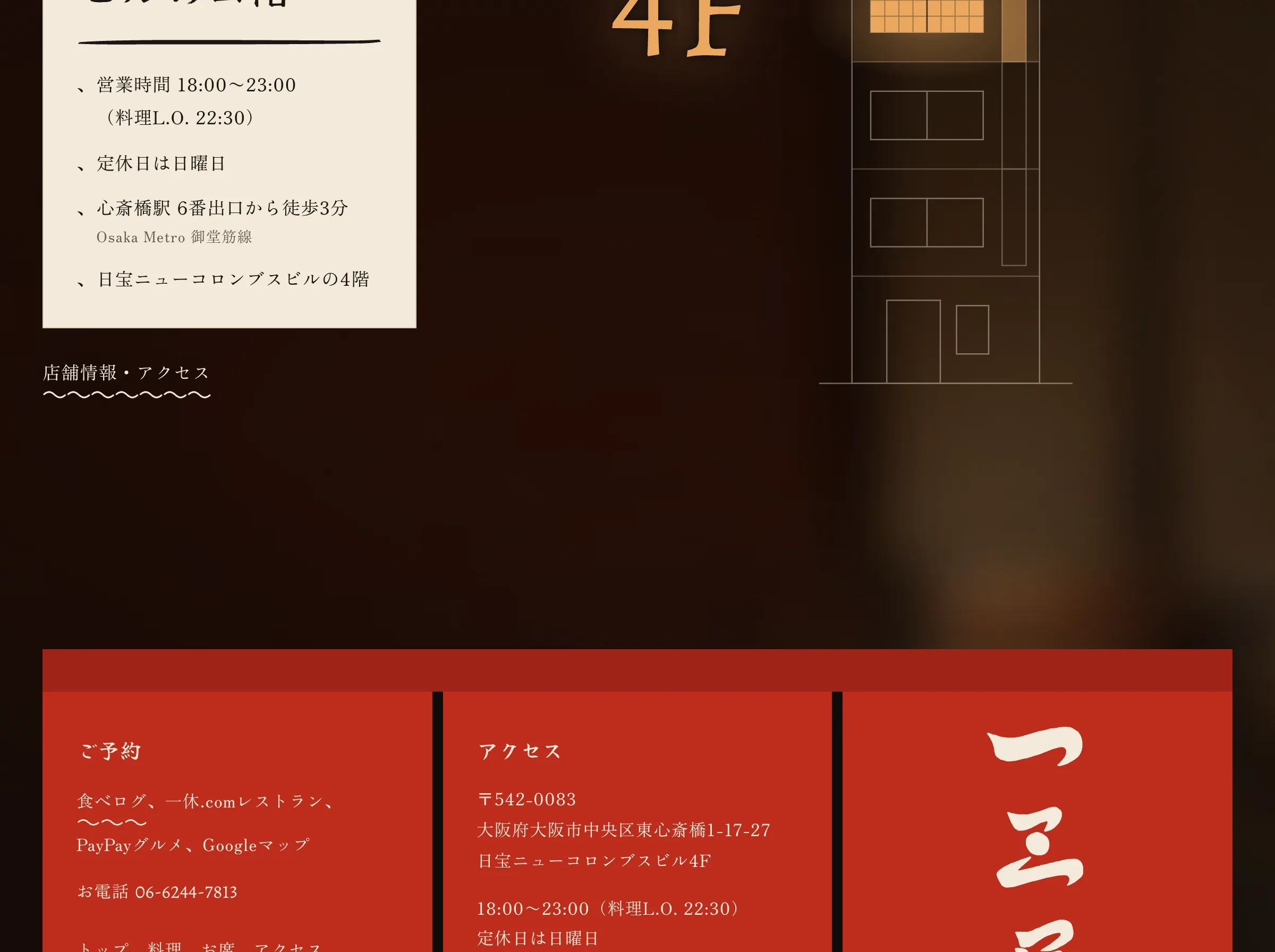 一三屋のフッター