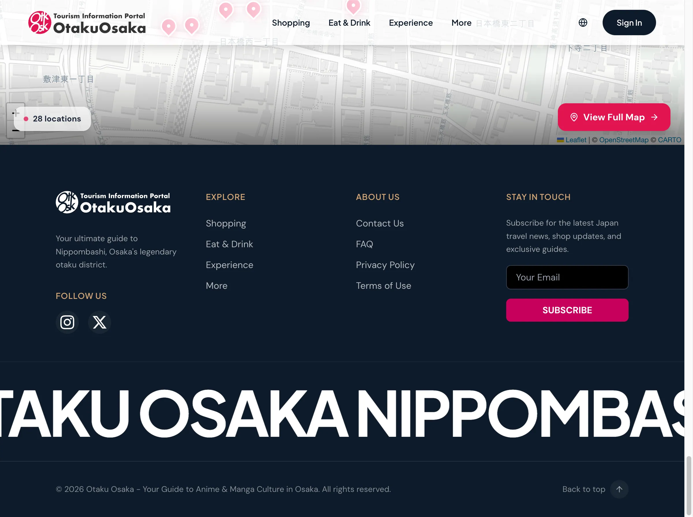 Otaku Osakaのフッター